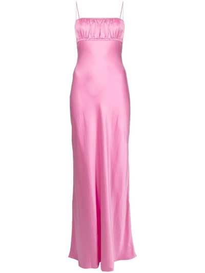 Bec & Bridge Amber Ruched-panel Silk Dress In Pink