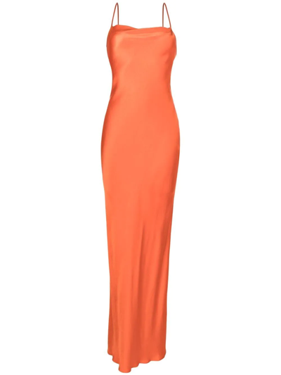 Bec & Bridge Lorelai Strappy Tie Back Satin Maxi Dress In Fire Red