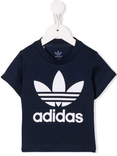 Adidas Originals Babies' Adicolor Crew Neck T-shirt In Navy Blue
