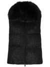 MONCLER FAUX-FUR COLLAR PADDED GILET