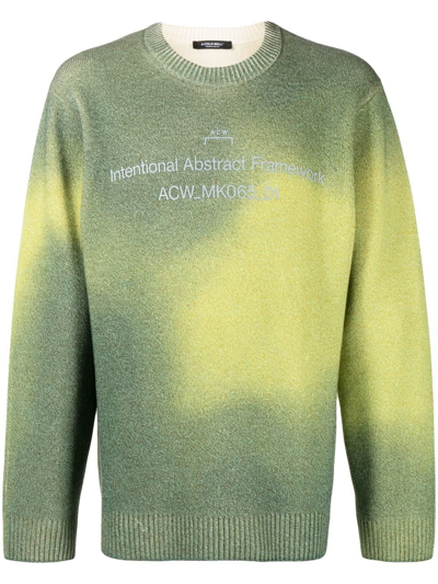 A-cold-wall* Gradient Wool Crewneck Sweater In Green
