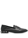 FURLA STUDDED LEATHER LOAFERS