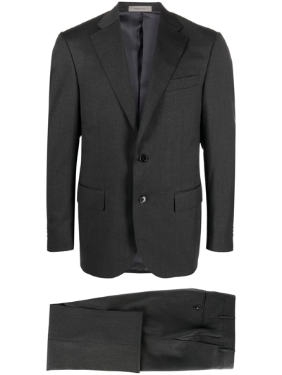 Corneliani Single-breasted Virgin-wool Suit In Charcoal