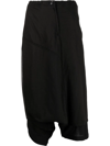 Y'S ASYMMETRIC CROPPED TROUSERS