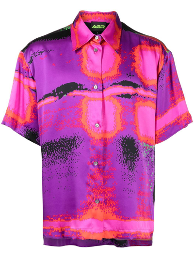 Agr Kaleidoscopic-print Silk Shirt In Pink