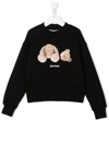 PALM ANGELS TEDDY-MOTIF LOGO-PRINT SWEATSHIRT