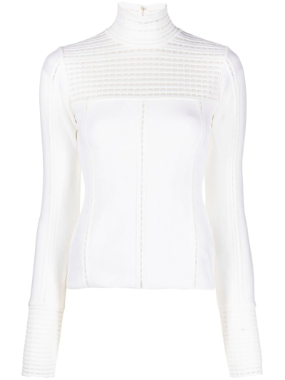 Genny Cut Out-detail Knitted Sweater In White