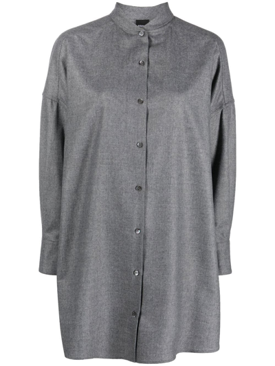 Aspesi Oversized Rounded-collar Shirt In Grau