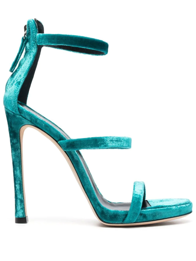 Giuseppe Zanotti 140mm Open-toe Heeled Sandals In Blau