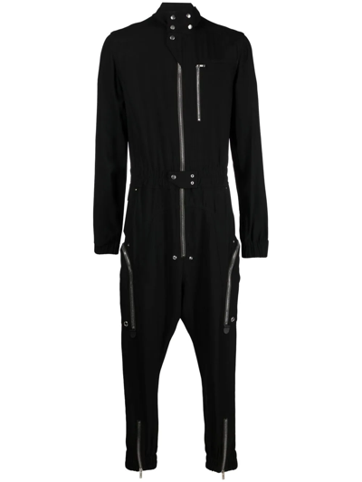Rick Owens Bauhaus Larry Tapered Organic Cotton-blend Poplin Jumpsuit In Black