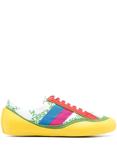 Jw Anderson Bubble Logo-embroidered Canvas Trainers In Yellow