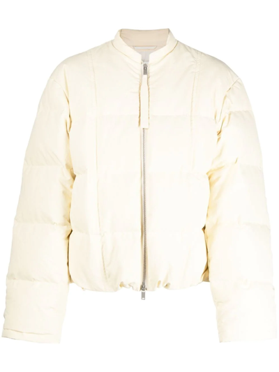 Jil Sander Oversized Cotton Puffer Jacket In Nude