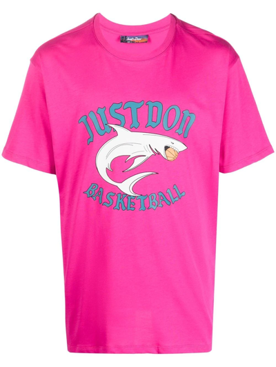 Just Don Basketball Print Cotton Jersey T-shirt In Pink