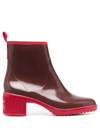 Kate Spade Puddle Vinyl Zip Rain Booties In Braun