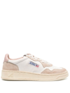 Autry Medalist Low-top Mixed Leather Sneakers In Weiss