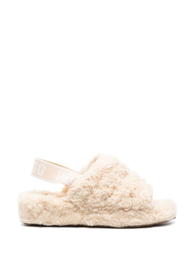 Ugg Fluff Yeah Plush Sandals In Nude