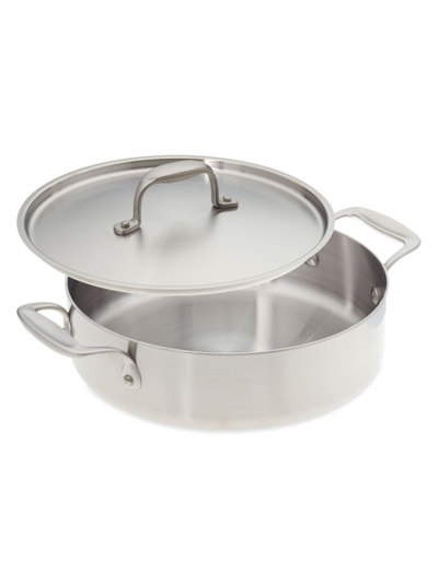 American Kitchen Stainless Steel 10'' Casserole Pan & Cover In Grey