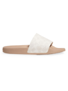 Coach Udele Monogram Coated Canvas Pool Slides In Chalk Taupe