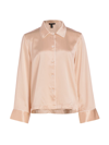 Kiki De Montparnasse Kiki Silk Lounge Top In Blush With Ivory Piping