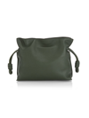 Loewe Flamenco Mini Leather Clutch In Vintage Khaki