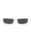 Prada 63mm Rectangular Sunglasses In White