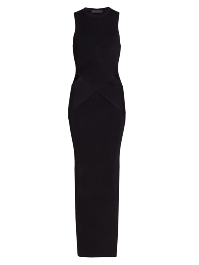 Sir Kelvin Rib-knit Cut-out Maxi Dress In Black