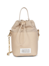 Maison Margiela 5ac Leather And Canvas Bucket Bag In Neutrals