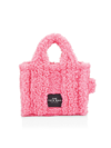 Marc Jacobs The Micro Faux Shearling Tote In Fluffy Pink