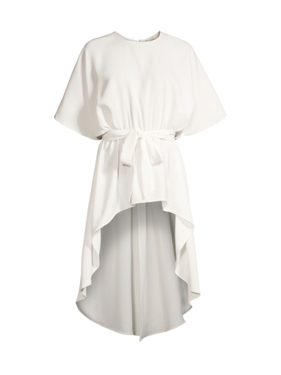 Sachin & Babi Solange Belted High-low Crepe Top In White