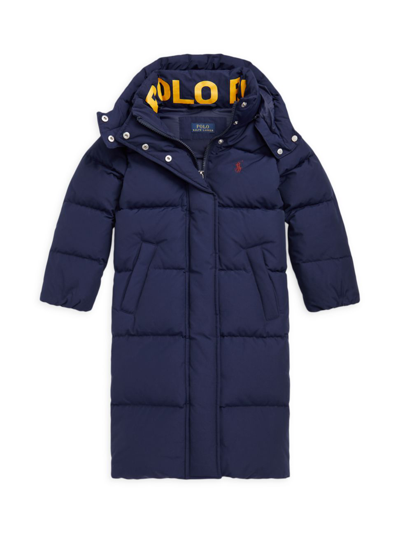Polo Ralph Lauren Kids' Little Girl's & Girl's Momentum Down Long Carly Jacket In Navy