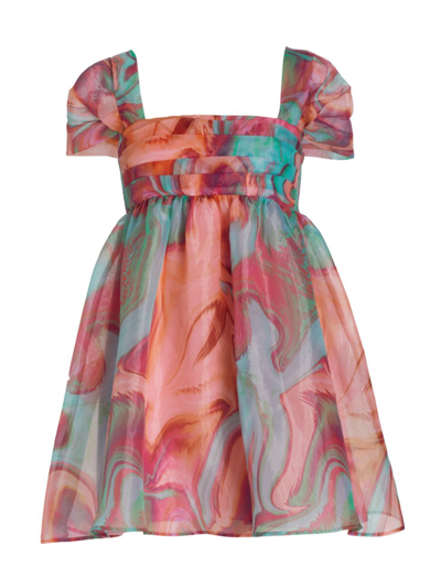 Amanda Uprichard Cindylou Printed Babydoll Dress In Mystic