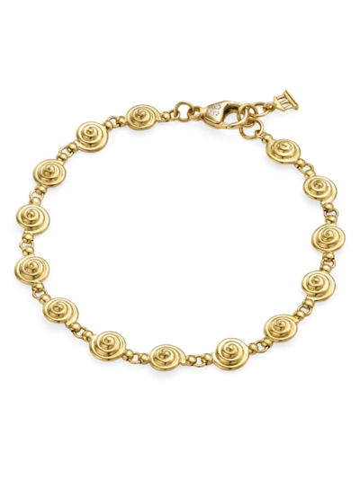 Temple St Clair 18k Yellow Gold Classic Diamond Accent Spiral Link Bracelet