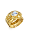 TEMPLE ST CLAIR WOMEN'S 18K YELLOW GOLD & BLUE MOONSTONE PYRAMID RING