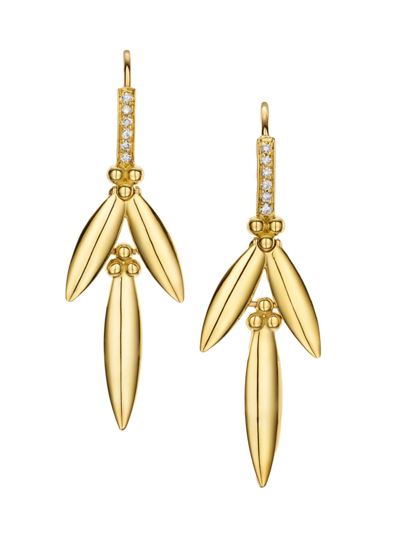 Temple St Clair Women's Vine 18k Yellow Gold & Diamond Drop Earrings