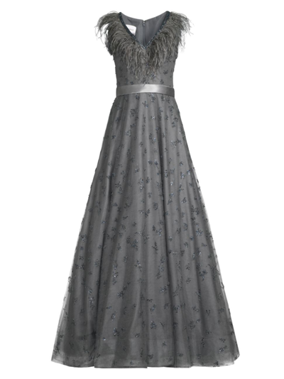 Basix Sleeveless A-line Gown In Charcoal