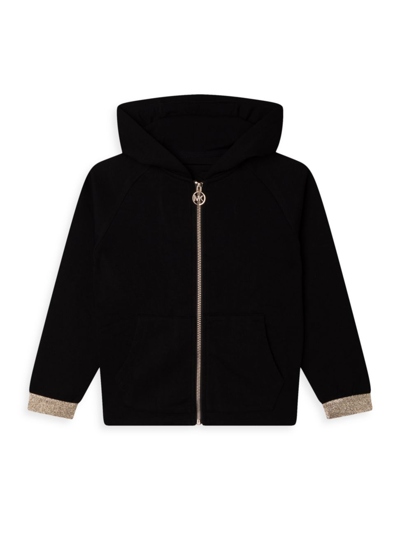 Michael Michael Kors Little Kid's & Kid's Zip-up Hooded Sweatshirt In Black