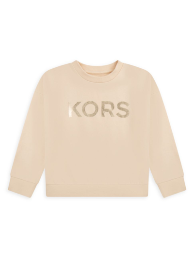 Michael Michael Kors Kids' Little Girl's & Girl's Logo Crewneck Sweatshirt In Ivory