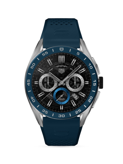Tag Heuer Men's Connected Titanium & Rubber Smartwatch In Blue
