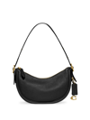 Coach Luna Curved Pebbled Leather Shoulder Bag In Black