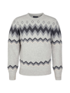 Barbour Regis Fair Isle Wool Sweater In Grey