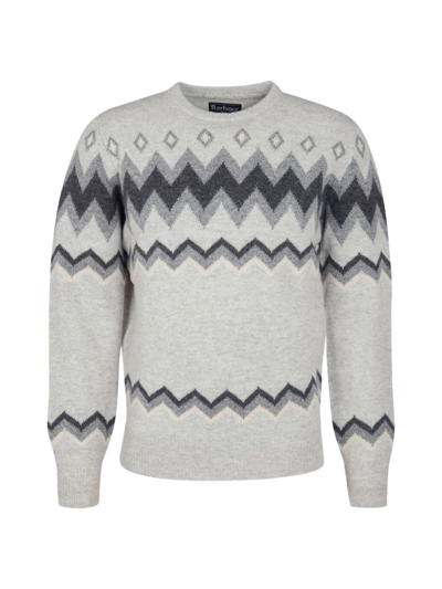 Barbour Regis Fair Isle Wool Sweater In Grau