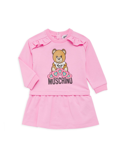 Moschino Kids' Baby Girl's & Little Gir's Ruffle-trimmed Bear Dress In Sweet Pink