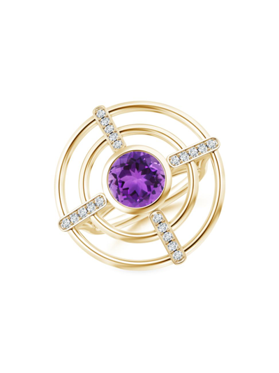 Natori Infinity Concentric Circle 14k Gold And Amethyst Ring In 14k Yellow Gold