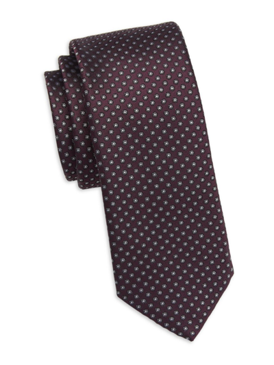 Saks Fifth Avenue Floral Circle Neck Tie In Grape Wine