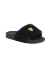 VERSACE LITTLE KID'S & KID'S CIABATTA FAUX FUR SLIDES