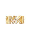 MICHAEL KORS WOMEN'S 14K-GOLD-PLATED & CUBIC ZIRCONIA MONOGRAM RING