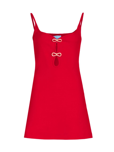 Mach & Mach Women's Crystal Bow & Cut-out Minidress In Red