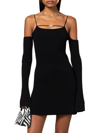 MACH & MACH WOMEN'S EXPOSED SHOULDERS & BOW-EMBELLISHED MINIDRESS