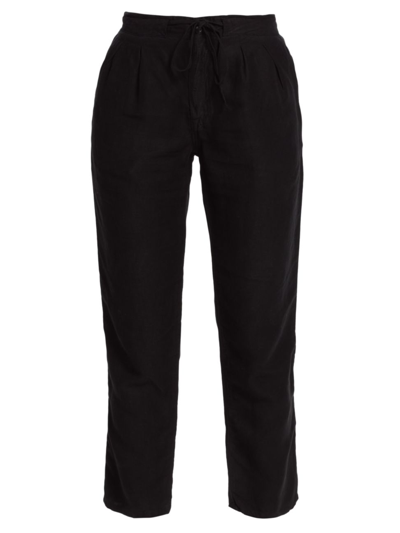 Nsf Viola Pleated Ankle-crop Trousers In Black
