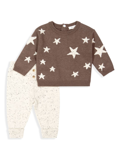 Miniclasix Baby Boy's Star Sweater & Pants Set In Rust